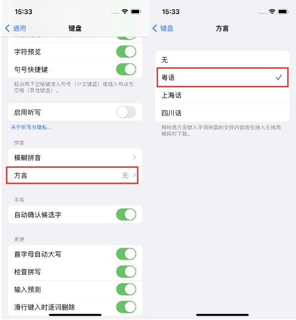 灌阳苹果14服务点分享iPhone 14plus设置键盘粤语方言的方法 