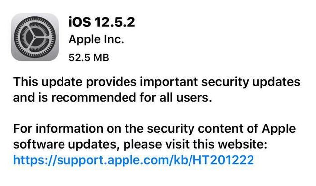 灌阳苹果手机维修分享iOS12.5.2发布，建议所有老苹果用户安装 